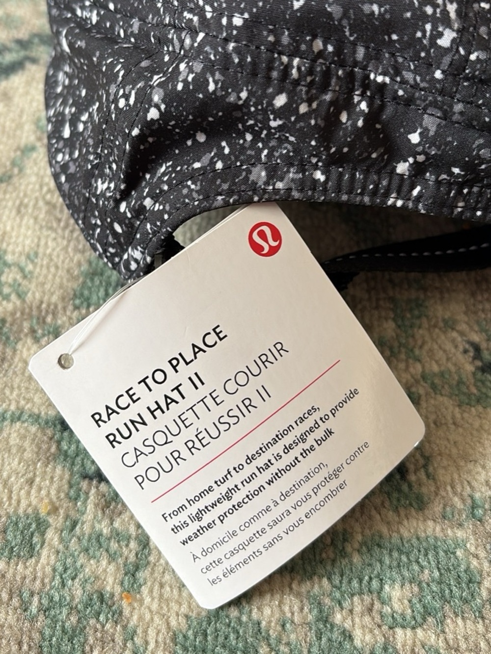 lululemon athletica Black Hat with White Speckle Pattern